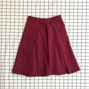 Burgundy Red Knee Length Skirt